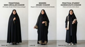 تفاوت چادر عربی با چادر سنتی و دانشجویی؛ کدام مدل برای شما بهتر است؟